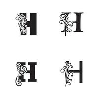 Letra h logo icono vector plantilla de diseño