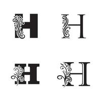 Letra h logo icono vector plantilla de diseño