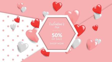 Happy Valentine's Day Background red and white vector