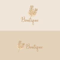 floral outline logo vector