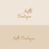 floral outline logo vector