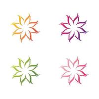 Flower logo icon set vector