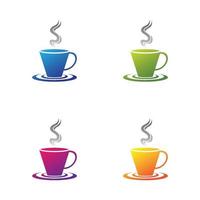 conjunto de iconos de logotipo de taza de café vector