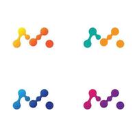 conjunto de iconos de logotipo de molécula vector