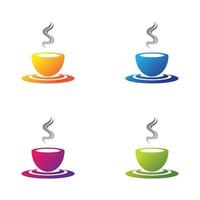 conjunto de iconos de logotipo de taza de café vector