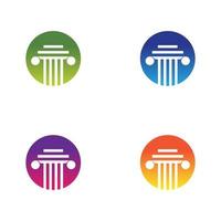 conjunto de iconos de vector de plantilla de logotipo de pilar
