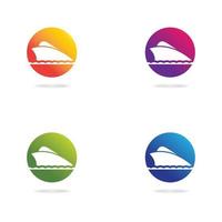 Boat logo template icon set vector