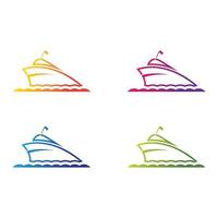 conjunto de iconos de plantilla de logotipo de barco vector
