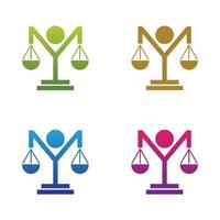 Law logo icon set vector