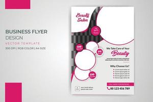 Beauty Salon Spa Flyer Vector Template Design