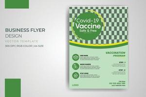 Medical Health Care Covid 19 Vaccination Flyer Vector Template Design