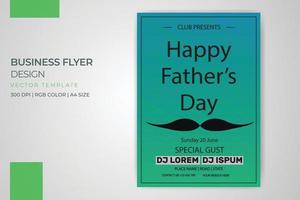 Fathers Day Party Flyer Vector Template Design