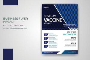 Medical Health Care Covid 19 Vaccination Flyer Vector Template Design