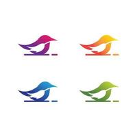 conjunto de iconos de logotipo de aves vector