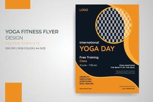 Yoga Fitness Sports Flyer Vector Template Design Layout