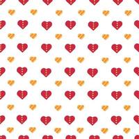 Colorful hearts seamless pattern. Illustration for printing, backgrounds, covers, packaging, greeting cards, posters, stickers, textile, seasonal design. Isolated on white background. vector