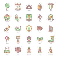 paquete de iconos del día de San Patricio para el diseño de su sitio web, logotipo, aplicación, interfaz de usuario. Diseño de color lineal del icono del día de San Patricio. Ilustración de gráficos vectoriales y trazo editable. vector