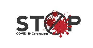 Stop coronavirus pandemic, word COVID-19, spread of corona virus in World. vector design.