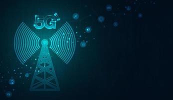 Telecommunications signal transmitter, radio tower from lines. Illustration vector design.