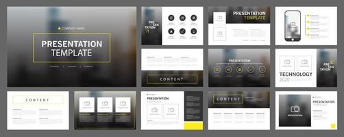Business presentation templates set. use in presentation, flyer and leaflet, corporate report, marketing, advertising, annual report, banner, annual report brochure, company profile. vector