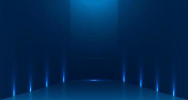 Blue empty room studio used for background and display of content design. banner for advertise product on website. Illustration design. vector