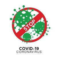 Detener la pandemia de coronavirus, palabra covid-19, propagación del virus de la corona en el mundo. diseño vectorial vector