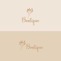 floral outline logo vector