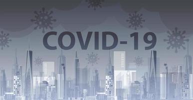 Covid-19 Coronavirus concept outbreak influenza background.Pandemic medical health risk concept with disease cell is dangerous vector design