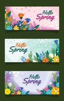 Hello Spring Banner vector