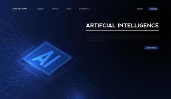 Artificial intelligence, machine learning, ai, data deep learning for future technology artwork, mining, isometric, neural network, machine programming and Responsive web banner. vector Illustration.