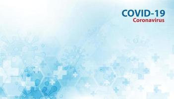 Covid-19 concepto de coronavirus brote fondo de influenza.El concepto de riesgo de salud médica pandémica con células de enfermedad es un diseño vectorial peligroso vector