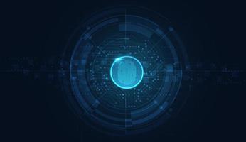 Laser scanning of fingerprint of digital biometric security technology. Low poly wire outline geometric. Illustration vector design.