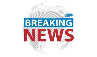 Breaking news live banner on world map background, Vector illustration.