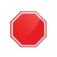 Stop roadsign with big hand symbol or icon for prohibited activities. Vector illustration.