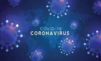 Covid-19 Coronavirus concept outbreak influenza background.Pandemic medical health risk concept with disease cell is dangerous vector design