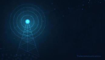 Telecommunications signal transmitter, radio tower from lines. Illustration vector design.