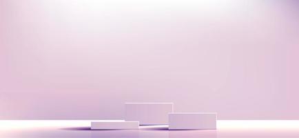 Purple geometric podium square and minimal boxes. empty showcase for cosmetic product presentation. Fashion magazine. vector Illustration design EPS10.