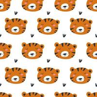 Pattern with Tiger. Vector illustration