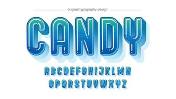 blue 3d rounded cartoon isolated letters vector