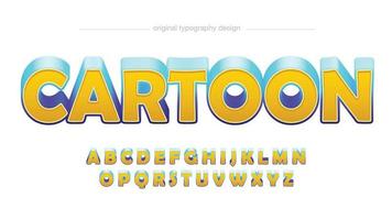 yellow and blue 3d cartoon perspective font vector