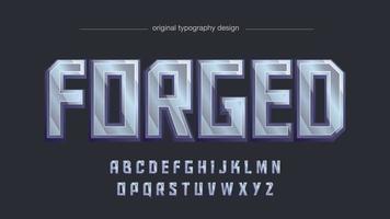 metallic steel 3d typography font vector