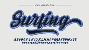 blue graffiti calligraphy artistic font typography vector