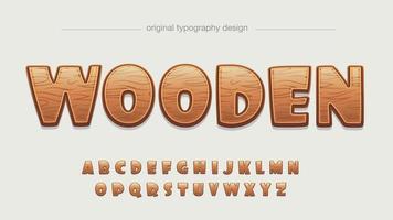 patrón de madera redondeada tipografía de dibujos animados vector
