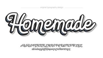 white cute rounded line calligraphy text vector