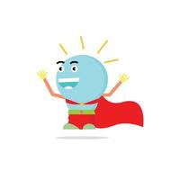 mascot super hero cheerful light vector