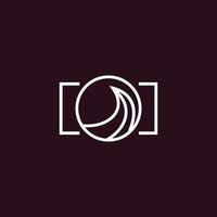 Modern and professional beach camera design logo vector