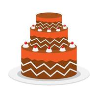 Beautiful cake flat illustration vector