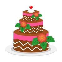 Beautiful cake flat illustration vector