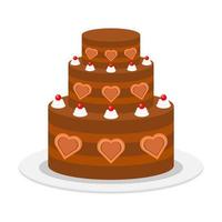 Beautiful cake flat illustration vector