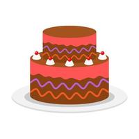 Beautiful cake flat illustration vector